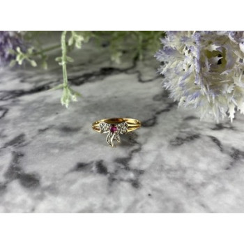 10K Yellow  Gold Spinel & Diamonds 