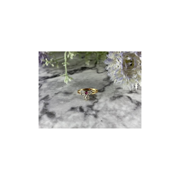 10K Yellow  Gold Spinel & Diamonds 