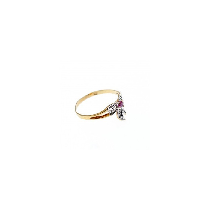 10K Yellow  Gold Spinel & Diamonds 