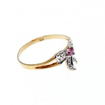10K Yellow Gold Spinel & Diamonds 