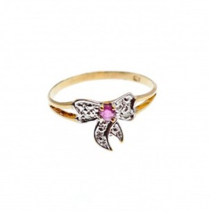 10K Yellow Gold Spinel & Diamonds 