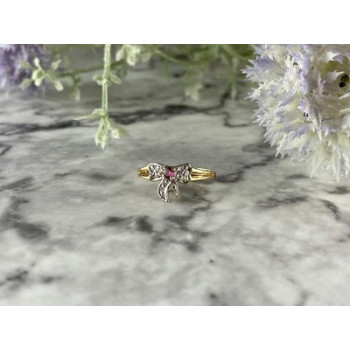 10K Yellow  Gold Spinel & Diamonds 