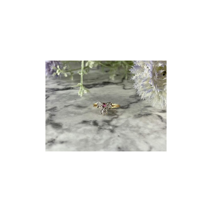 10K Yellow  Gold Spinel & Diamonds 