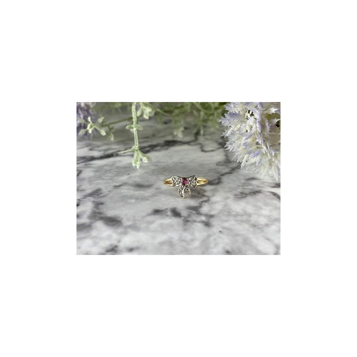 10K Yellow  Gold Spinel & Diamonds 