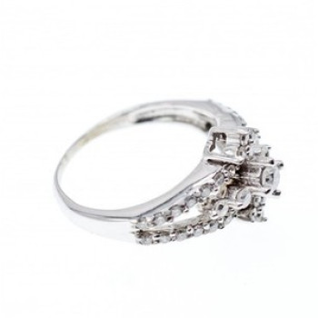 14K White Gold Diamonds Ring Size 6.5