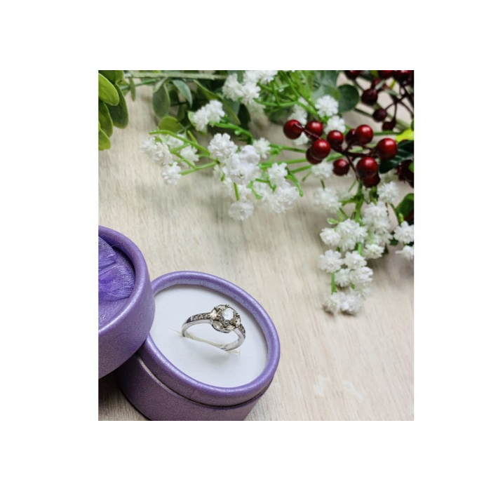 925 Sterling Silver Clear Quartz Ring Size 6.5