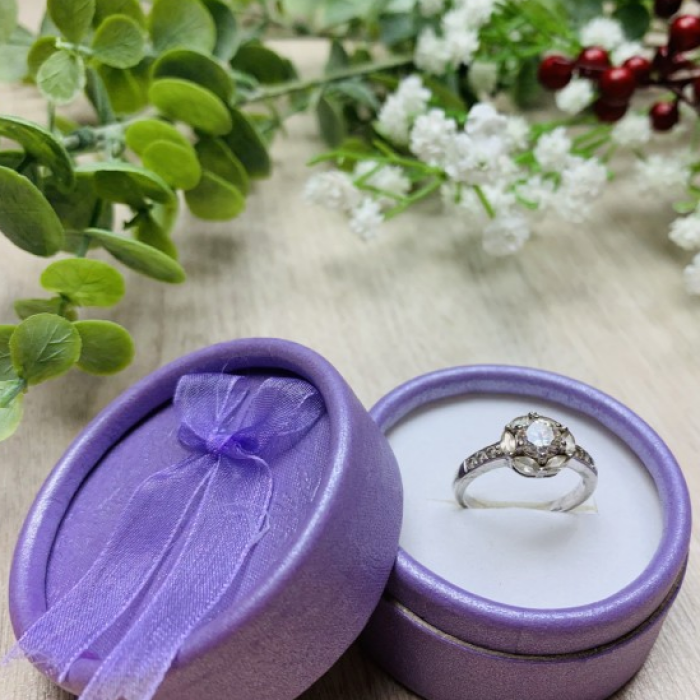 925 Sterling Silver Clear Quartz Ring Size 6.5