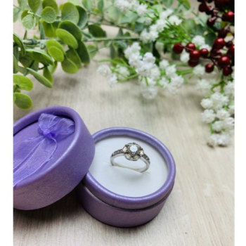 925 Sterling Silver Clear Quartz Ring Size 6.5