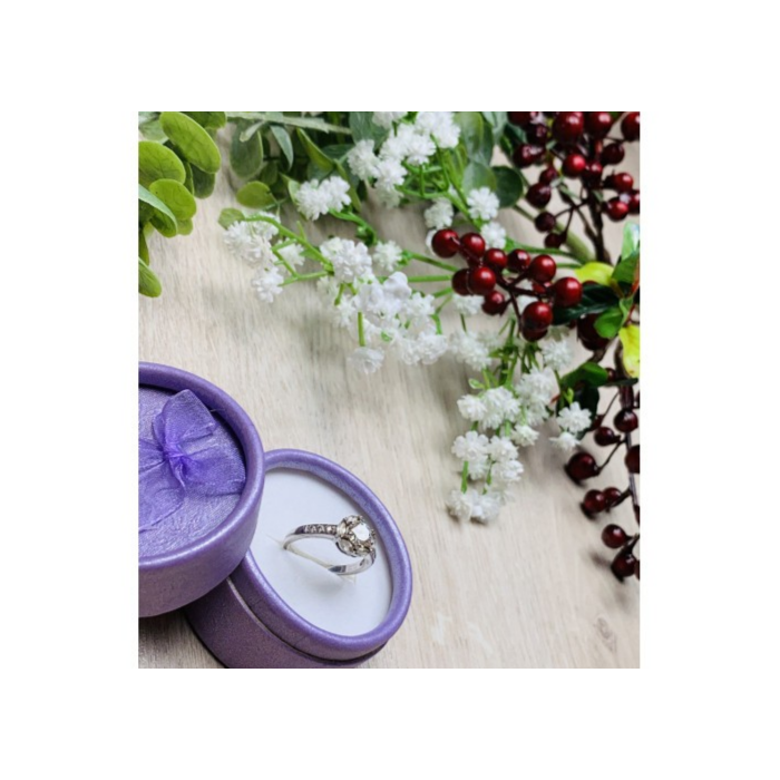 925 Sterling Silver Clear Quartz Ring Size 6.5