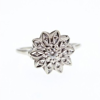 14K White Gold Diamond 0.1 ct 
