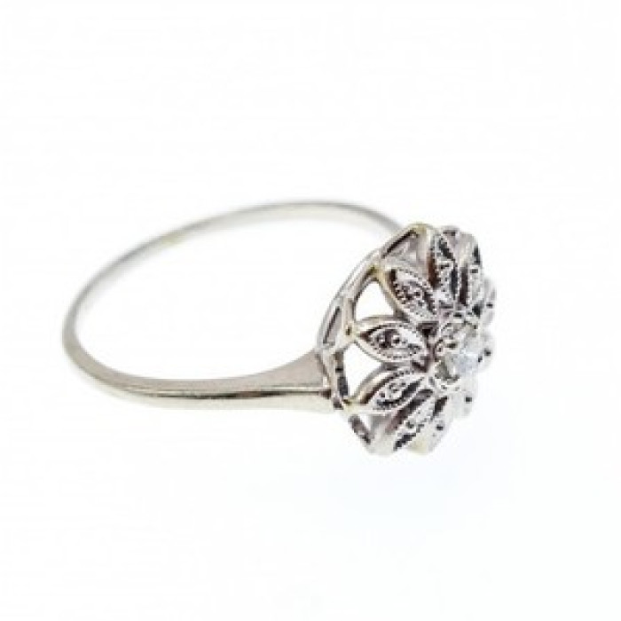 14K White Gold Diamond 0.1 ct 