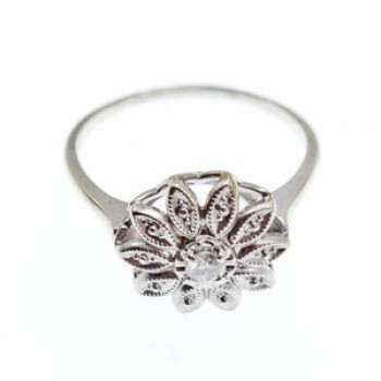 14K White Gold Diamond 0.1 ct 