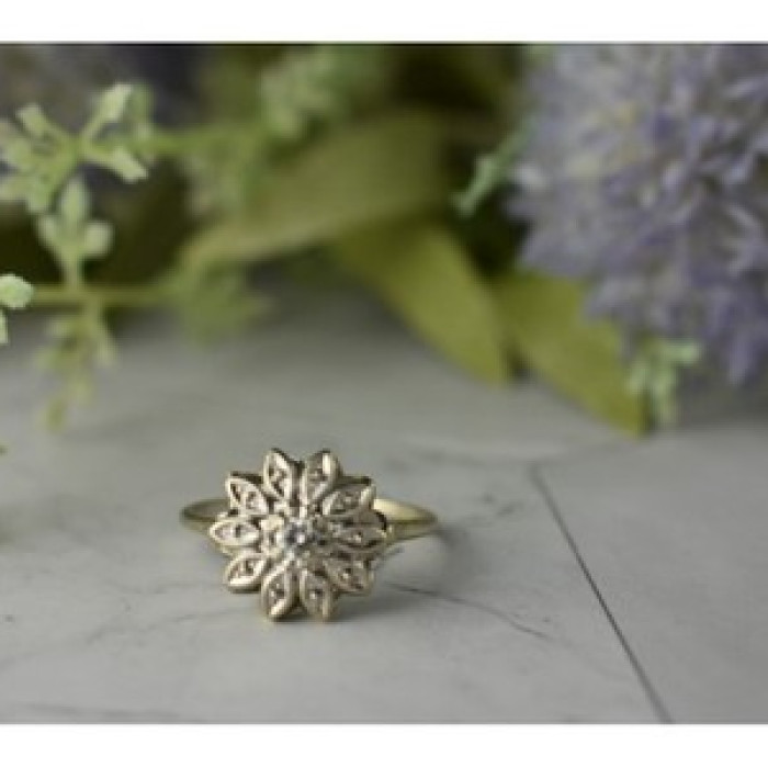14K White Gold Diamond 0.1 ct 