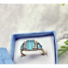 10K Yellow Gold Blue Topas & Diamonds Ring Size 6.5