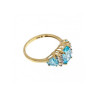 10K Yellow Gold Blue Topas & Diamonds Ring Size 6.5