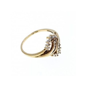 10K Yellow Gold Diamonds Ring Size 7.5
