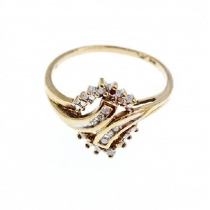 10K Yellow Gold Diamonds Ring Size 7.5