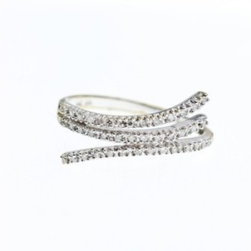14K White Gold Diamonds Ring Size 8.5