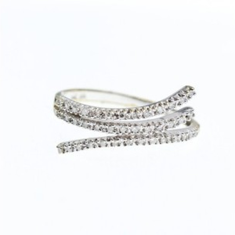14K White Gold Diamonds Ring Size 8.5
