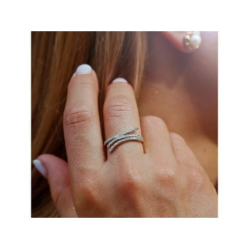 14K White Gold Diamonds Ring Size 8.5