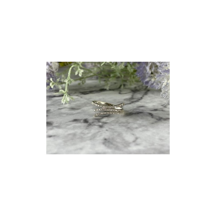 14K White Gold Diamonds Ring Size 8.5