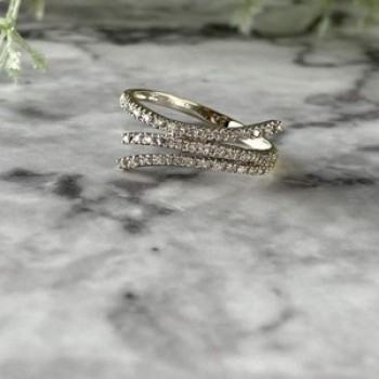 14K White Gold Diamonds Ring Size 8.5