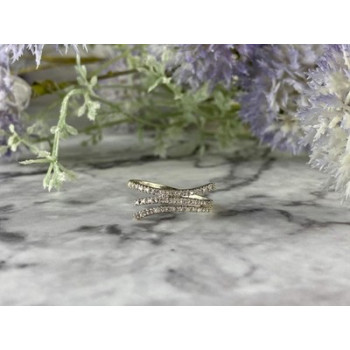 14K White Gold Diamonds Ring Size 8.5