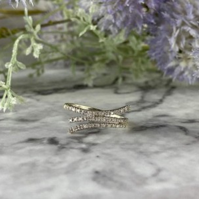 14K White Gold Diamonds Ring Size 8.5