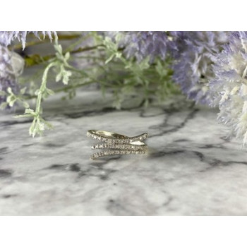 14K White Gold Diamonds Ring Size 8.5