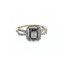 10K White Gold Black Spinel & Diamonds Ring Size 7.5
