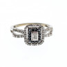 10K White Gold Black Spinel & Diamonds Ring Size 7.5
