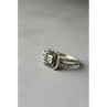 10K White Gold Black Spinel & Diamonds Ring Size 7.5