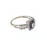 10K White Gold Black Spinel & Diamonds Ring Size 7.5