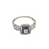10K White Gold Black Spinel & Diamonds Ring Size 7.5