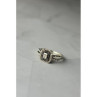 10K White Gold Black Spinel & Diamonds Ring Size 7.5