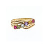 10K Yellow Gold Multi Gemstones Ring Size 6.5