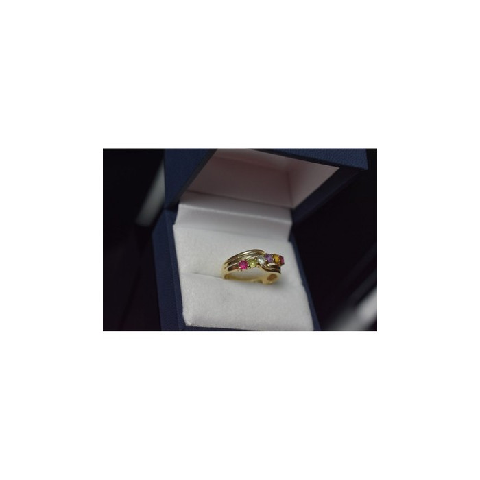 10K Yellow Gold Multi Gemstones Ring Size 6.5