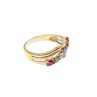 10K Yellow Gold Multi Gemstones Ring Size 6.5