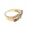 10K Yellow Gold Multi Gemstones Ring Size 6.5