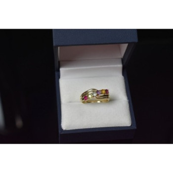 10K Yellow Gold Multi Gemstones Ring Size 6.5