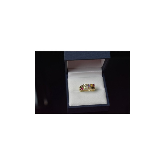 10K Yellow Gold Multi Gemstones Ring Size 6.5