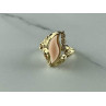 14K Yellow Gold Pink Agate & Sapphires Ring Size 5.5
