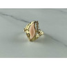 14K Yellow Gold Pink Agate & Sapphires Ring Size 5.5