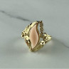 14K Yellow Gold Pink Agate & Sapphires Ring Size 5.5