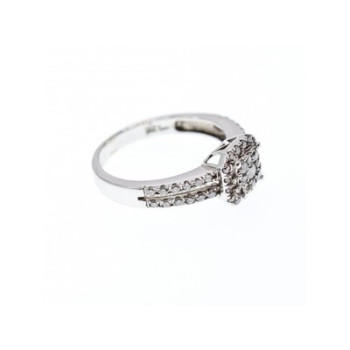 10K White Gold Diamonds Ring Size 6.5