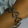 925 Sterling Silver Marcasite Hearts Bracelet Length 7.5