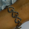 925 Sterling Silver Marcasite Hearts Bracelet Length 7.5