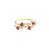 14K Yellow Gold Pearl & Rubies Ring Size 6.5