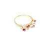 14K Yellow Gold Pearl & Rubies Ring Size 6.5