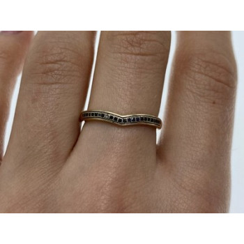 10K Yellow Gold Black Diamonds Ring Size 8